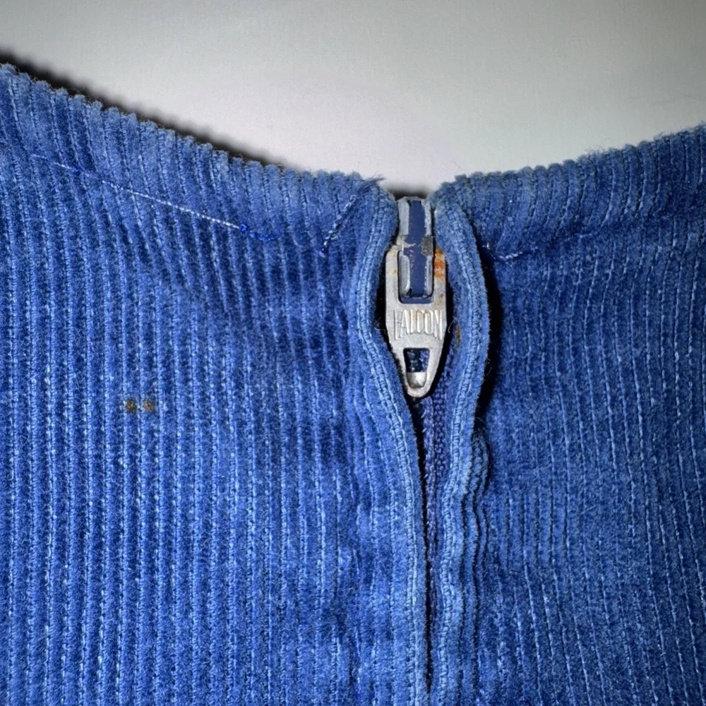 Vintage Key To Fashion Coming Thing Girls Size 6 Blue Corduroy Dress Casual Flaw